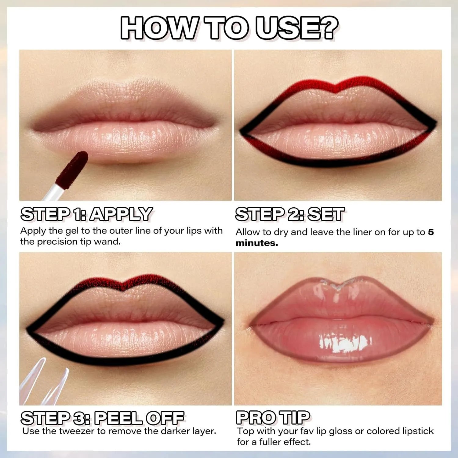 Waterproof Stripping Lip Liner, No Smudge